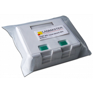 Коробка настенная на 2 кейстоуна, с защитными шторками, белая